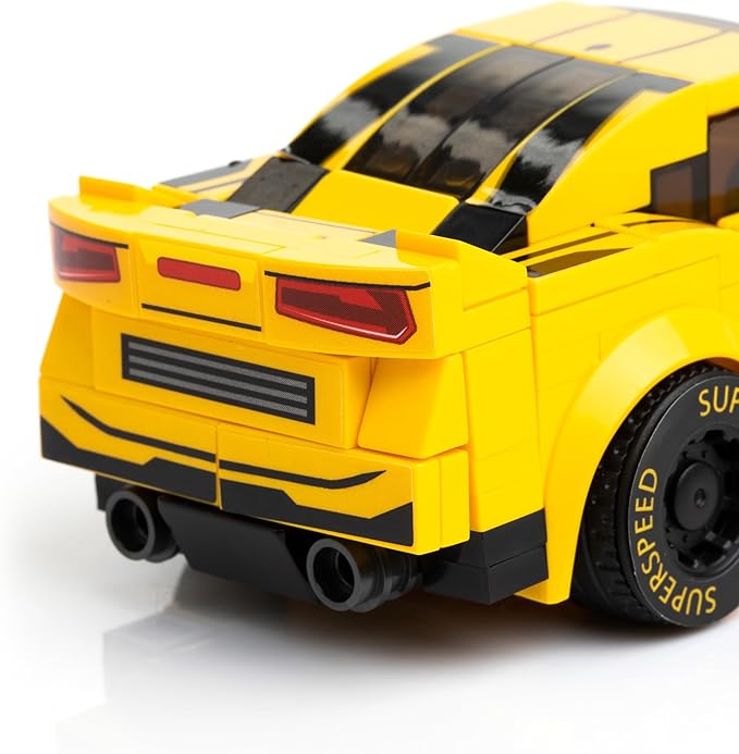 Racing Car Building Block Set. Racing Car Building Blocks for Kids and Adults (Yellow)