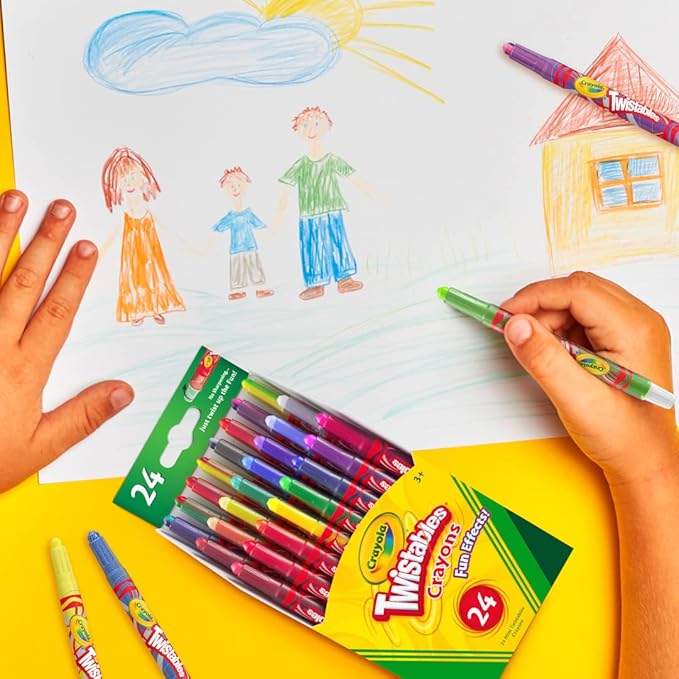Crayola Twistables Crayons (24ct), Special Effects Crayons for Kids, No Sharpening Coloring Supplies, Less Mess, Gifts for Kids