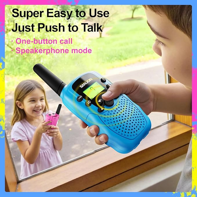 Walkie Talkies for Kids Games Outdoor Toys for 3-12 Year Old Boys Girls, 3 Miles Range Walkie Talkie as Easter Basket Stuffers, 4 Year Old Girl Birthday Gifts for 3 4 5 6 7 8 9 Year Old Boy Girl Gift