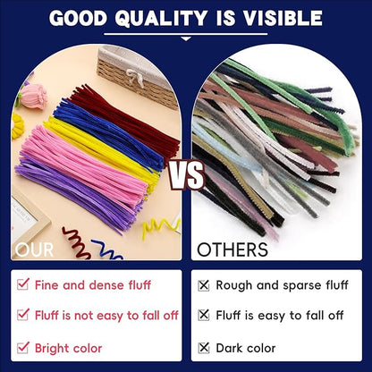 200 Pcs Pipe Cleaners Chenille Stems, Blue Pipe Cleaners, 11.8inch Long Craft Pipe Cleaner Bulk for Flowers Making, Mother’s Day DIY Art Crafts Decorations Supplies (Blue)
