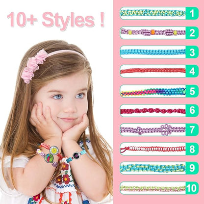 YOPYCCD Friendship Bracelet Making Kit for Girls, String Bracelets Maker Arts and Crafts, Kids Jewelry Making Kit Christmas Birthday Gifts for Ages 6 7 8 9 10 11 12 Year Old