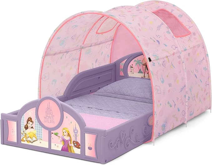 Delta Children - Disney Princess Sleep and Play Toddler Bed with Tent, Purple/Pink
