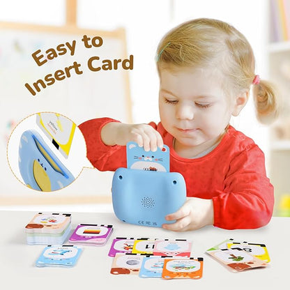Bilingual Spanish & English Talking Flash Cards for Toddlers 1-5, 454 Words+6 Songs, Clear Voice & Thick Cards & Easy to Slide in and Out, Independent Play & Speech Development Toys