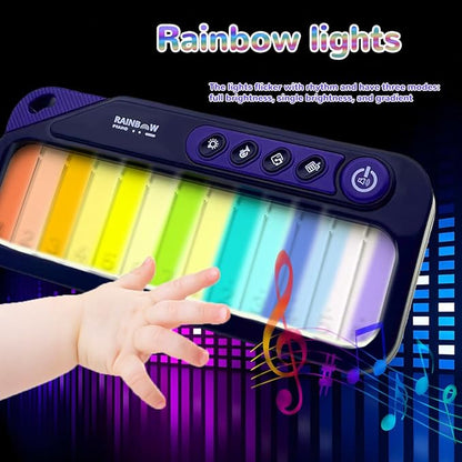Kids Mini Piano Toy, BPA-Free Light Up Keyboard, Portable Travel Learning Toys for Toddlers, Music Interactive Birthday Gift for 3 4 5 6 Year Old Boys Girls Children(Dark Purple)