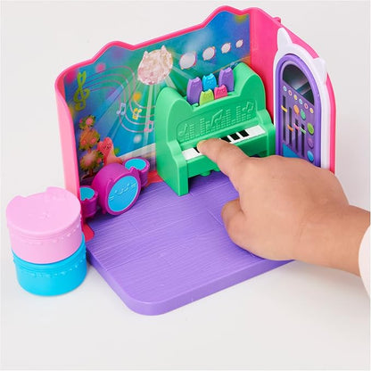 Gabby’s Dollhouse, Groovy Music Room with Daniel James Catnip Figure, 2 Accessories, 2 Furniture Pieces and 2 Deliveries, Kids Toys for Ages 3 and up