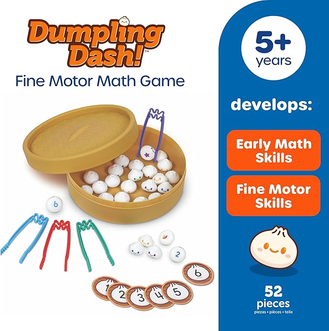 Learning Resources Dumpling Dash Fine Motor Math Game - Squishy Dumpling Toy, Montessori Counting Toys, Board Game, Play Food, Homeschool, Fine Motor Skills, Homeschool Preschool