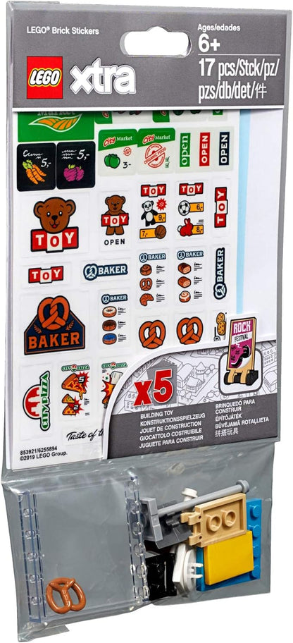 LEGO Signs and Decals Accessories (xtra) 17 total Pieces with 5 Decal Sheets