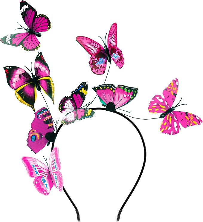 Butterfly Wings For Girls, Double-Sided Fairy Wings, Halloween Costumes for Kids, 3PCS Butterfly Cape Set.