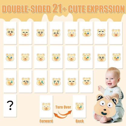 Social Emotional Learning Activities, Magnetic Wooden Face Matching Game, Expression Puzzle Building Blocks Montessori STEM Educational Sensory Toy for Boys Girls Gift Brain Exercise