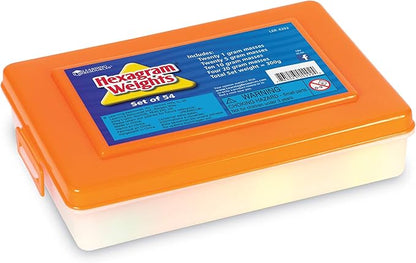 Learning Resources Hexagram Weights - Set of 54 Pieces, Ages 8+ Math Teacher Supplies, Math Learning Tools, Math Games for Kids