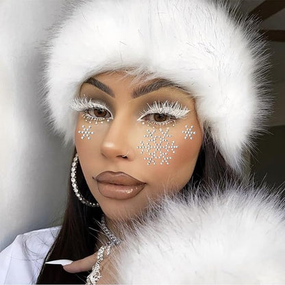 NOOEPC Christmas Face Gems Rave Accessories, Christmas Makeup Snowflake Self-Adhesive Face Jewels Eye Jewels Festival Essentials Rhinestone Stickers, Eye, Makeup for Kids,Women