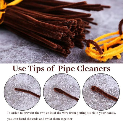 100Pcs Pipe Cleaners, Pipe Cleaners Craft, Creative Craft Pipe Cleaners for Festivals Flower Making, Chenille Stems Crafting Pipe Cleaners Craft Supplies for DIY Decorations/Dark Brown