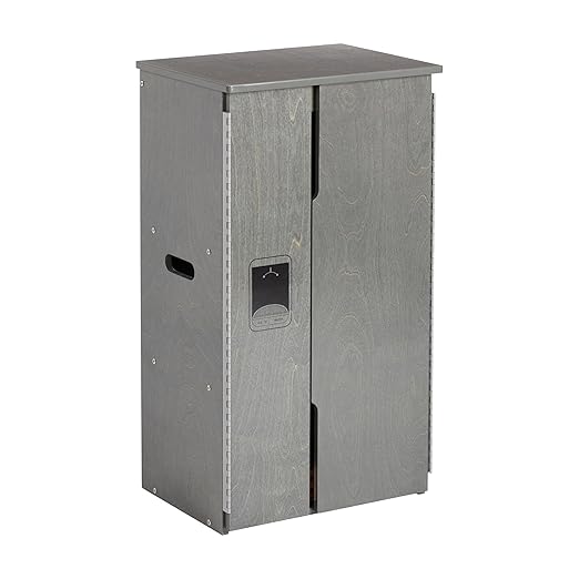 ECR4Kids Play Kitchen Refrigerator, Wooden Playset, Grey Wash