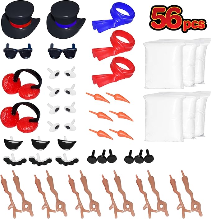 Snowman Craft Kit 6 Pack – Build, Play, and Display 6 Air-Dry Clay Snowmen All Christmas & Winter, Great for Birthday Parties & Stocking Stuffers for Kids, Boys and Girls Ages 5+