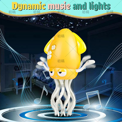 Dancing Octopus Baby Toy, Music & Interactive Sensory Toys for 3 6 9 12 Month & 1 2 3 Year Old Boy Girl, Crawling Dancing Squid Toy for Baby Sensory Toy, Birthday Gift & Christmas Stocking Stuffers