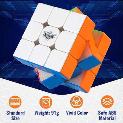 D-FantiX Magnetic Speed Cube 3x3x3, Professional Stickerless Smooth Magic Cube with Strong Magnets, Adult Brain Teaser Fidget Toys, Birthday Gifts for Kids 5-8-12, Teen Girl Boy Easter Basket Stuffers