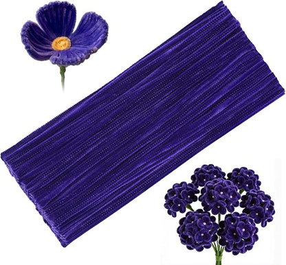 100 Pcs Pipe Cleaners, Deep Purple Pipe Cleaners Bulk for Crafts Flowers, Bouquet Making, Chenille Stem for Home Festival Decorations (Deep Purple)