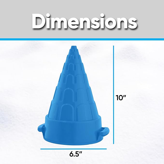 Superio Snow Brick Maker Igloo Fort Form Cone Shaper Outdoor Winter Snow Toys Sand Castle Building Kit for Adults and Kids Sandbox, Beach, Sand Toys (Blue, 2)