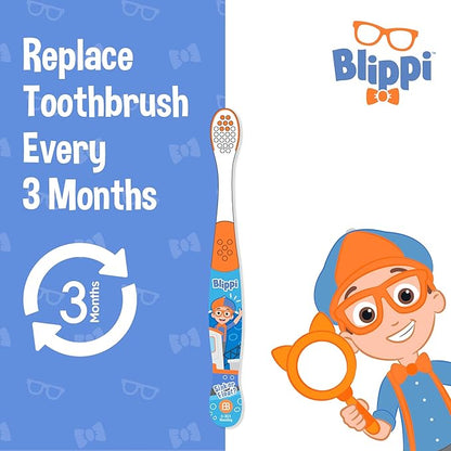 Brush Buddies Blippi Kids Toothbrushes, Manual Toothbrushes for Kids, Toothbrush for Toddlers 2-4 Years, Blippi Childrens Toothbrush, Soft Toothbrushes, 6PK