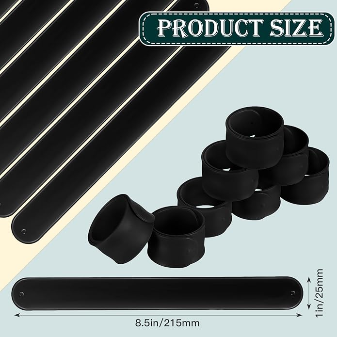 12 Pcs Silicone Slap Bracelets DIY Slap Bands Party Favors Bulk Blank Soft Wristband Wrist Snap Band for Craft Project DIY Painting Birthday Party Halloween Christmas