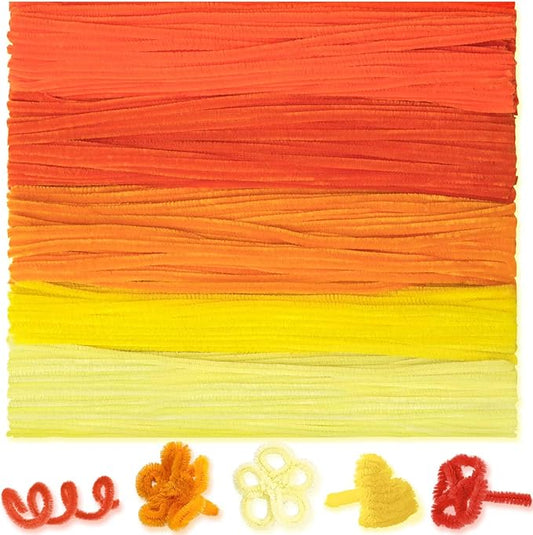 Peryiter 500 Pieces Pipe Cleaners Chenille Stems 12 Inch Craft Supplies Bulk for DIY Art and Craft Projects Creative Gift Wrapping Party Decorations(Orange,12 Inch)