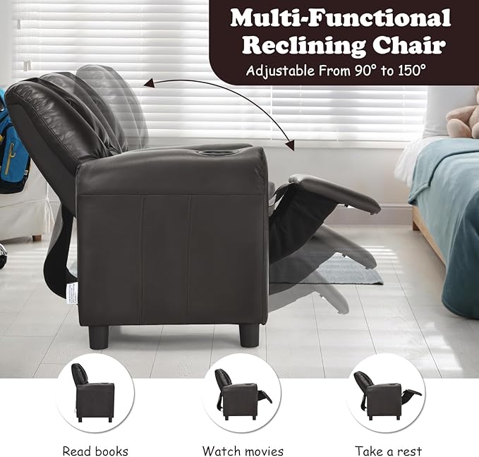 Charles Kids Recliner Chair, Coffee