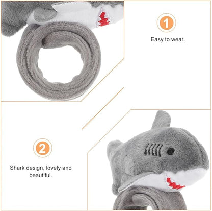 Abaodam 2pcs Animals Slap Bracelet Shark Slap Bracelet Plush Stuffed Animal Hugger Snap Wrist Band for Kids Party Favors