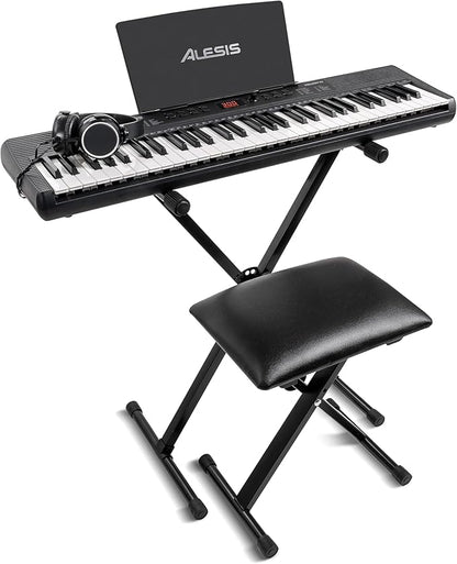 Alesis Melody 61 MK4 Keyboard Piano for Beginners with 61 Keys, Speakers, Stand, Bench, Headphones, Tablet/Sheet Music Stand, 300 Sounds and Music Lessons