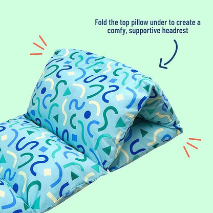 Wildkin Kids Microfiber Floor Lounger – Travel-Friendly, Sleepovers, Pillow Not Included - Confetti Blue