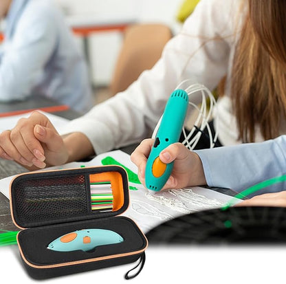 GWCASE Case Compatible with 3Doodler Start+ Essentials for 3D Pen Set for Kids, Storage Organizer Carrying Holder Fit for Printing Pens, Plastic Refill Blister, Micro-USB Charger (Box Only)-Black