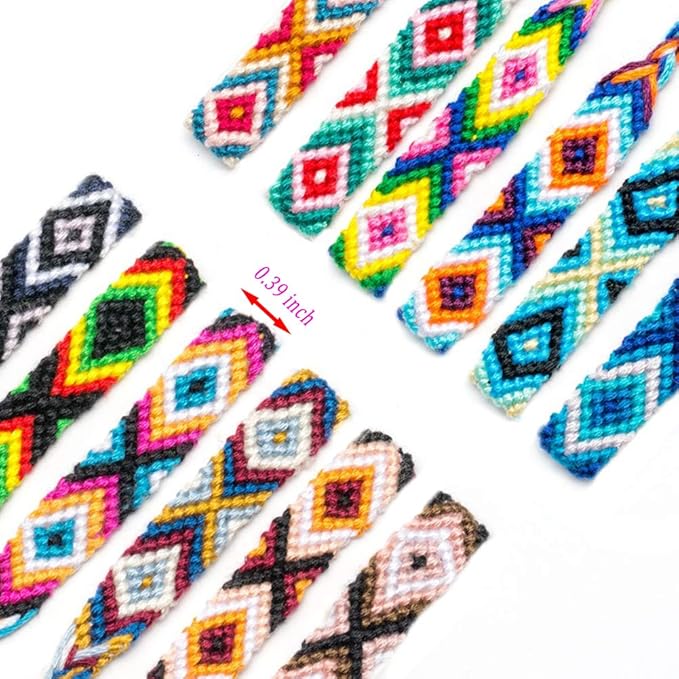iShyan Woven Friendship Bracelets 20 Pcs Braided Bracelets Handmade Colorful Adjustable String Bracelets,1cm