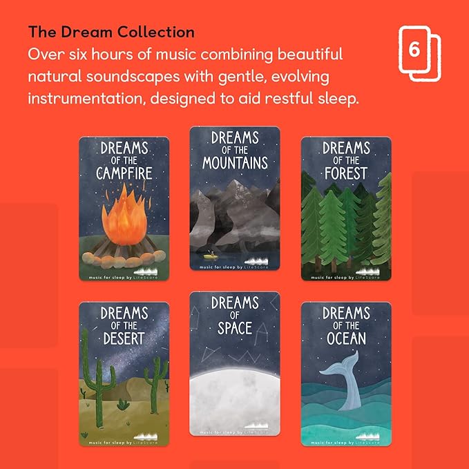 Yoto The Dream Collection by LifeScore – 6 Kids Musical Cards for Use with Player & Mini Audio Device, Educational Screen-Free Listening with Relaxing Naptime & Bedtime Music for Winding Down