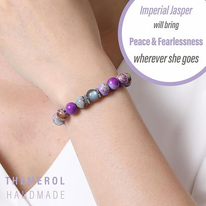 THEMEROL Handmade Gifts for Girls/Women-Love/Protection-Natural Crystal Bracelet for Daughter Granddaughter Niece Sister Mom Aunt Wife