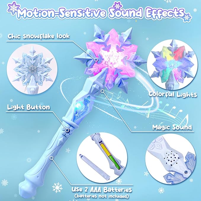 Golray Frozen Toys for Girl Gift Kids Makeup Kit & Elsa Princess Dress Up Set, Purse & Cape & Real Make up & Nail Polish & Wand, Birthday Gift Toys for Little Girls Toddlers Age 3 4 5 6 7 8 Year Old