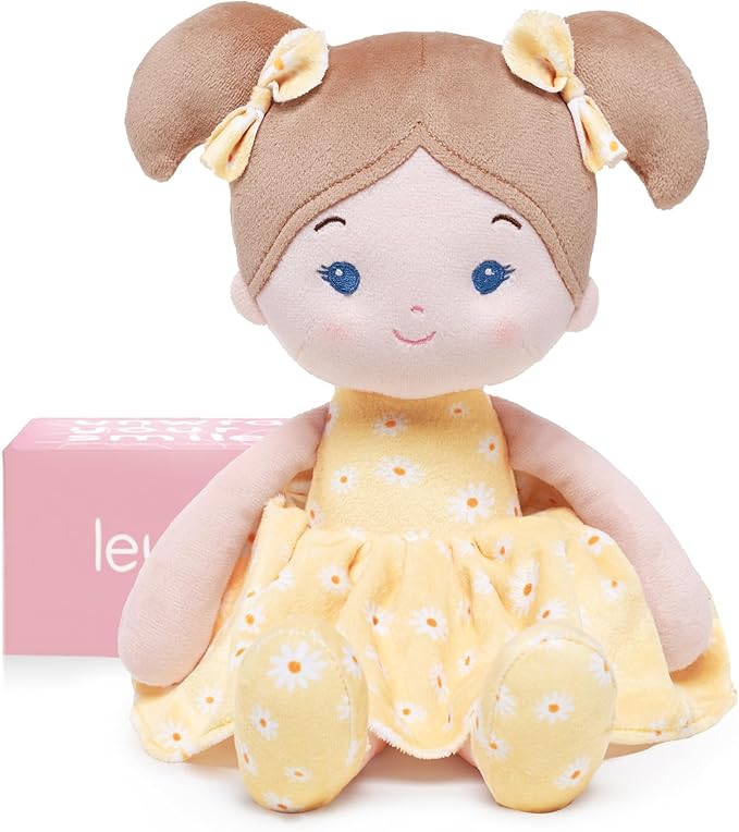 LeyaDoll Soft Baby Doll Toys (12''), My First Baby Rag Doll for 1 Year-Old Girl Birthday Gift, Christmas Plush Toys Gift for Toddler Kids Infants -Daisy Girl