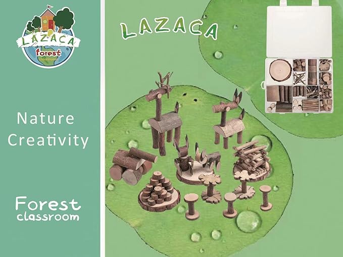 LAZACA Wood Craft Kits DIY for Kids Ages 5-20 Wooden Art Paint Bulk Crafts Garden Playset Loose Parts Play Materials L/21X17X4cm
