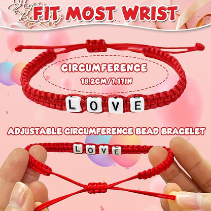 12 Pcs Friendship Beaded Bracelets Bulk with Birthday Cards Letter Inspirational Stretch Bracelets Adjustable Colorful Bracelet Y2K Summer Beach Elastic Bracelets for Women Girls Teens Party Favors