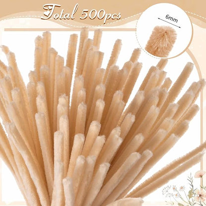 Peryiter 500 Pieces Pipe Cleaners Chenille Stems 12 Inch Craft Supplies Bulk for DIY Art and Craft Projects Creative Gift Wrapping Party Decorations(Boho Color,12 Inch)