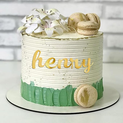 Acrylic Alphabet Cake Topper DIY Personalized Name Cupcake Toppers with A-Z Letter Mirrored Gold Picks for Custom Wedding Cake Decorations Baby Shower Happy Birthday Party Supplies (Lowercase)