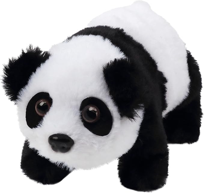 Hopearl Crawling Panda Interactive Electronic Pet Plush Toy with Sounds and Movements Animated Shaking Head Gifts for Toddlers Birthday, 7''