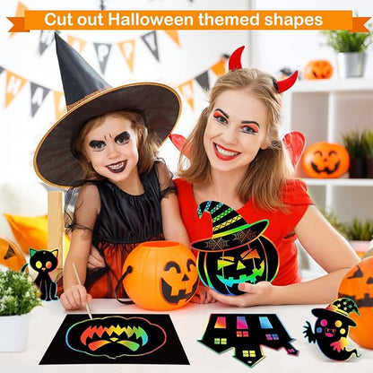 pigipigi Rainbow Scratch Paper for Kids - 2 Pack Large Scratch Off Notebooks Arts Crafts Supplies Kits Drawing Paper Black Magic Sheets Scratch Pad Activity Toy for Girls Boys Christmas Birthday Gift