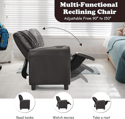 ARLIME Kids Recliner chair, toddler Armchair Upholstered Couch with Cup Holder, Backrest, baby Leather sofa with Headrest and Footrest, Child Furniture for Ages 2-7