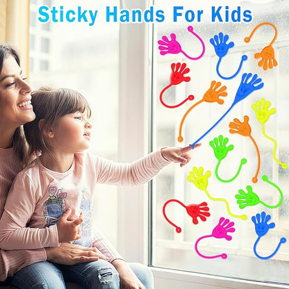 Sticky Hands Bulk 48 PCS Party Favors for Kids 4-8 8-12 Stretchy Sticky Hand Toy Goodie Bag Stuffers Fillers Treasure Box Toys Classroom Prizes School End of Year Student Gifts Birthday Party Supplies