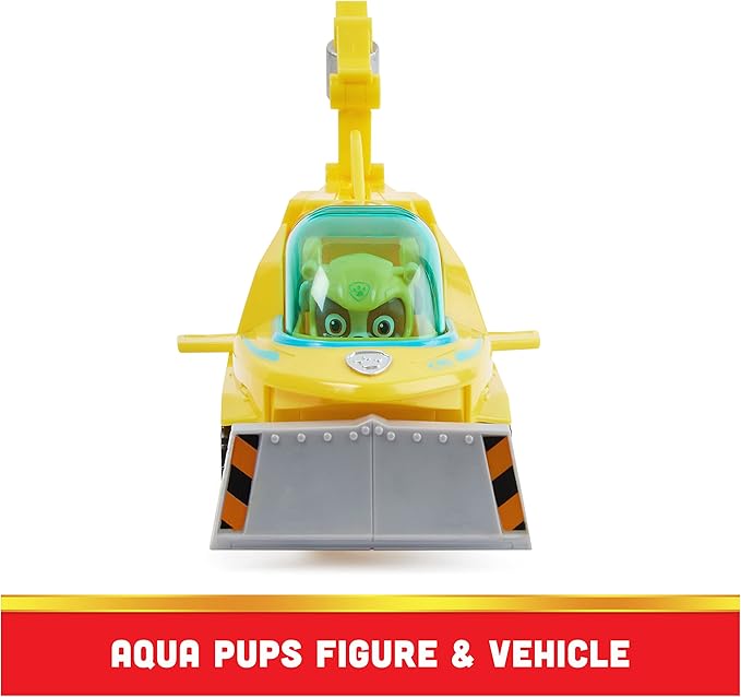 Paw Patrol Aqua Pups Rubble Transforming Hammerhead Shark Vehicle with Collectible Action Figure, Kids Toys for Ages 3 and up