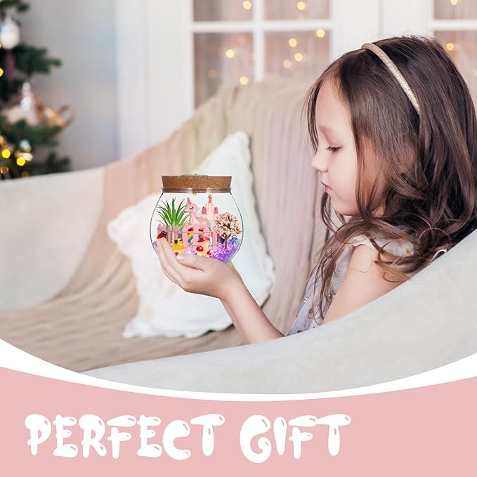 Atonofun Unicorn Terrarium Crafts Kit for Kids, LED Night Light Birthday Gift for Girls, Unicorn Toys for Girls, DIY Arts and Crafts Kit for Kids Girls Presents Ages 4 5 6 7 8-12 Year Old