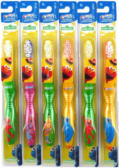 Crest Kids Toothbrush Sesame Street Soft (6 Pieces) Assorted Characters