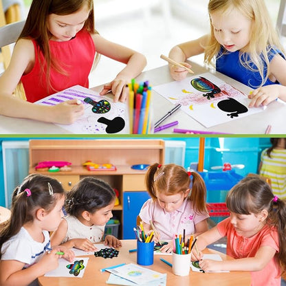 Eaasty 24 Pieces Animal Scratch Cards for Kids Butterfly Scratch Crafts Art Card Rainbow Spring Scratch Card Art Party Favors for DIY Crafts Home Decoration Project, 8 Styles