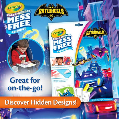Crayola Batwheels Color Wonder Activity Set, Batman Mess Free Coloring Pages for Toddlers, Batman Gifts, Toys for Boys & Girls