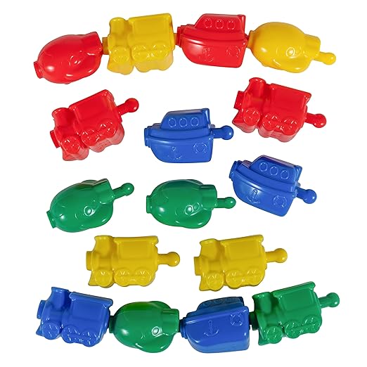 LEARNING ADVANTAGE Transportation Linking Blocks - Set of 36 - Ages 18m+ - Pop Beads for Toddlers - Early Sensory and Fine Motor Manipulative