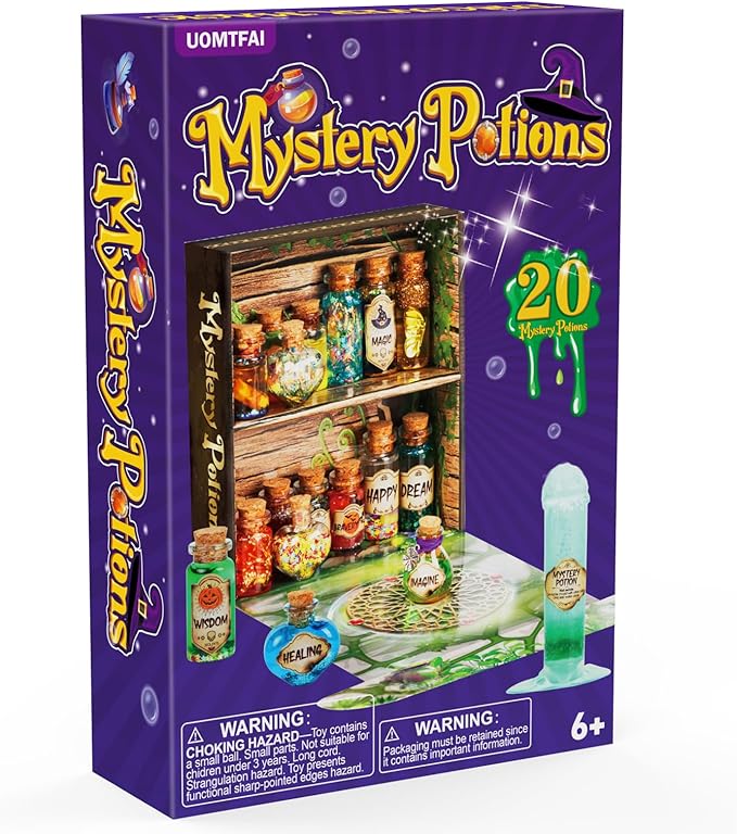 UOMTFAI Mystery Potion Craft Kit for Kids, Mix 20 Magic Wizard Potion, Creative Christmas Decorations Birthday Gifts Toys for Boys and Girls Age 6 7 8 9 10+